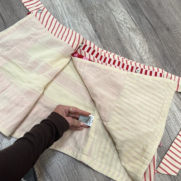 Dodo Bar or tasseled striped cotton skirt Size M beautiful detail asymmetrical - Picture 12 of 16